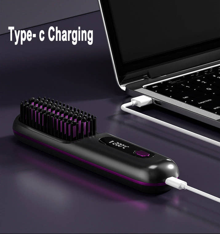 2 In 1 Straight Hair Comb Wireless Hair Straightener
