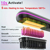 2 In 1 Straight Hair Comb Wireless Hair Straightener